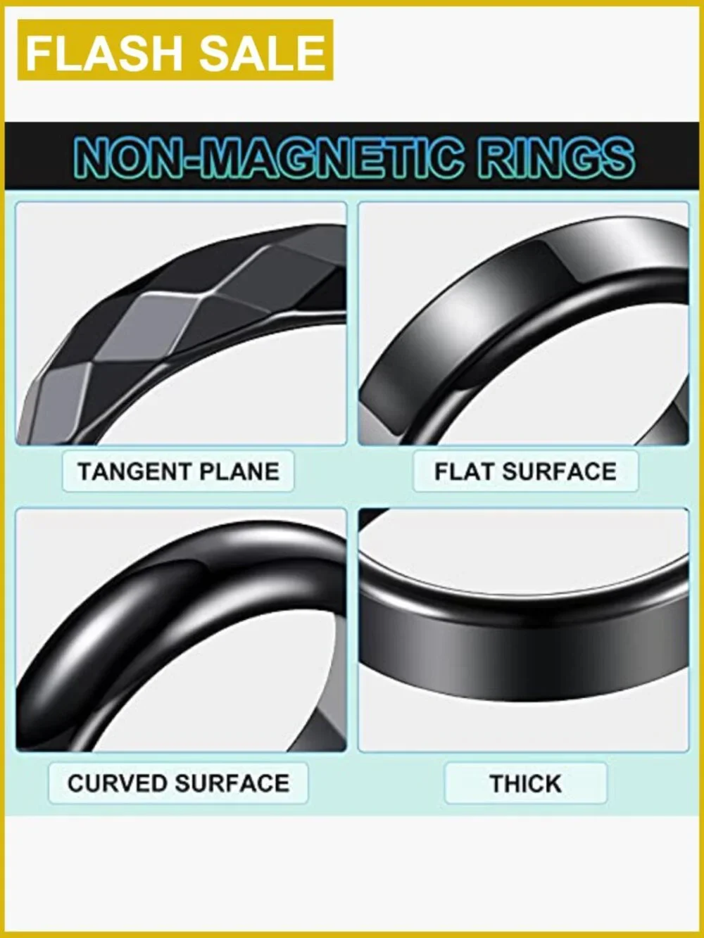 32 Pcs Genuine Hematite Rings Set Healing Stone Band Rings Size 6-13